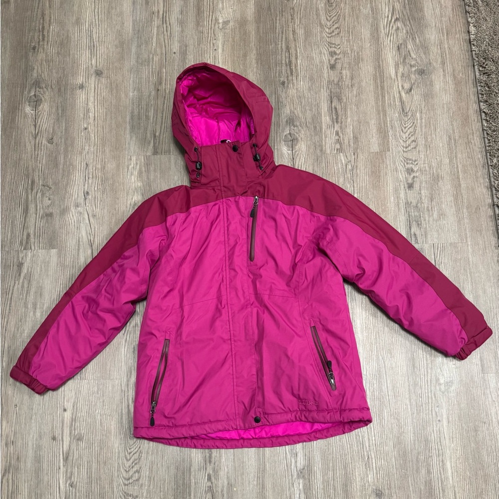L.L. Bean Pink Winter Ski Jacket Womens Med Petite Primaloft Insulation